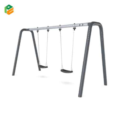 Kids Playground Swing Set with Two Plastic Seats-1