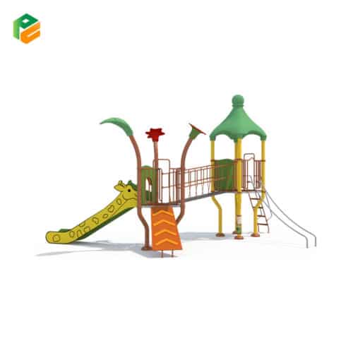 Large Climb and Slide Play Set with Wobbly Bridge-1